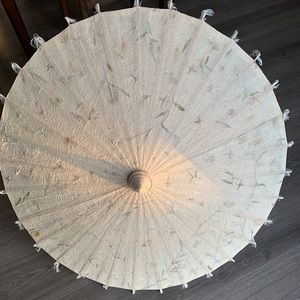 Vintage pressed flower Asian parasol from estate sale
